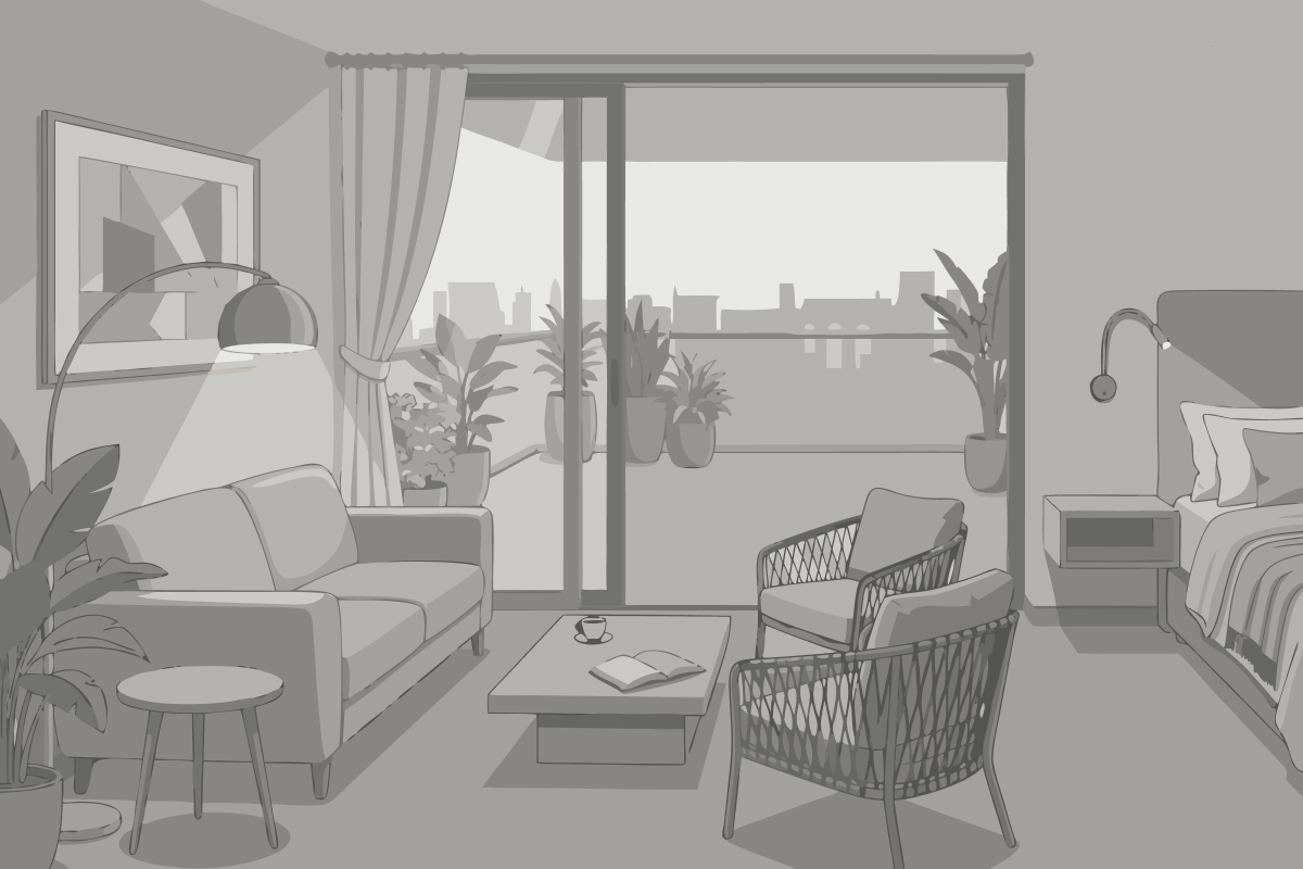 Cama en habitación compartida de 10 camas con vistas al río